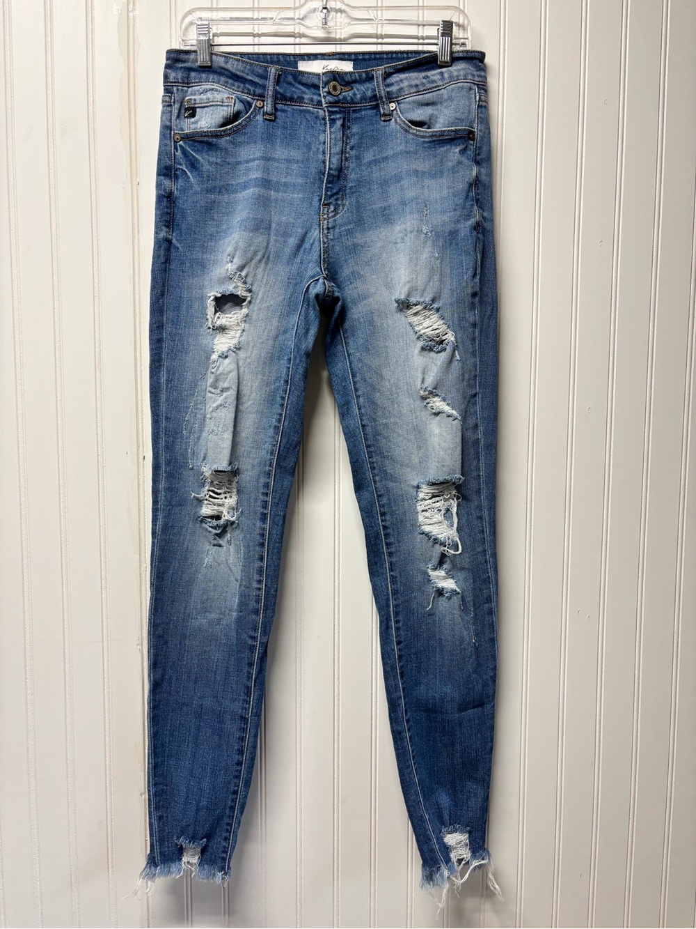 Kancan High Rise Straight Leg Raw Hem Denim Jeans Size 11